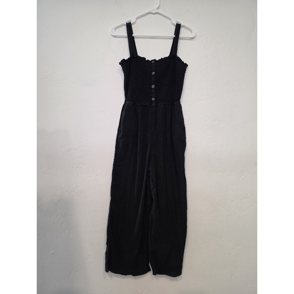Hollister Women's Black Jumpsuit With Pockets Tied Waist Size Medium